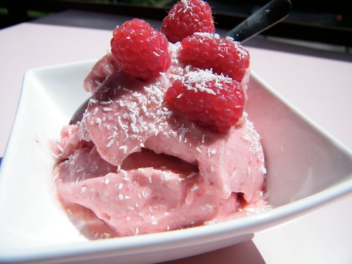 vegan raspberry coconut ice cream